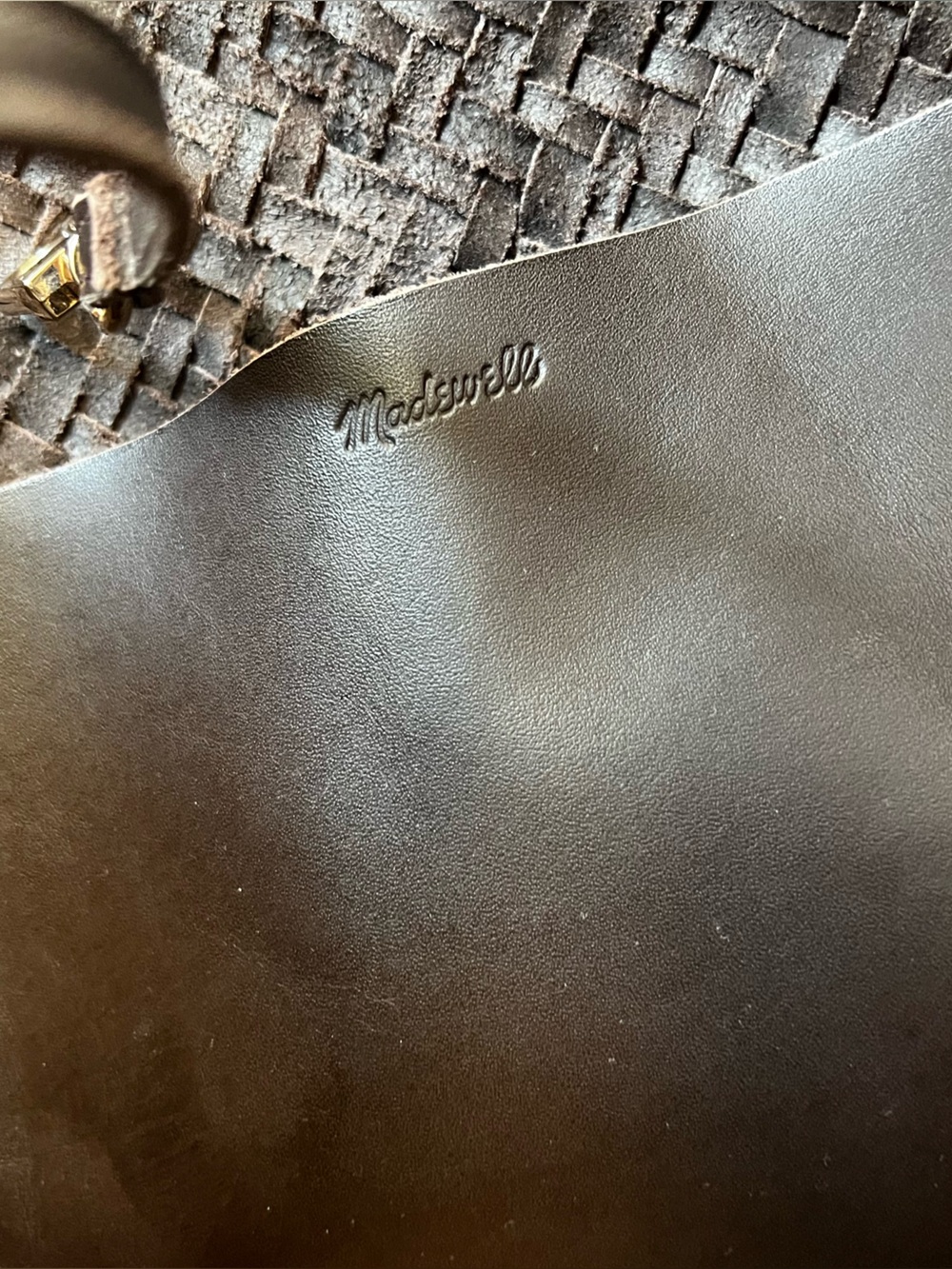 Madewell The Lexington Tote Woven Dark Brown Tote Bag coffee bean large - Picture 8 of 13